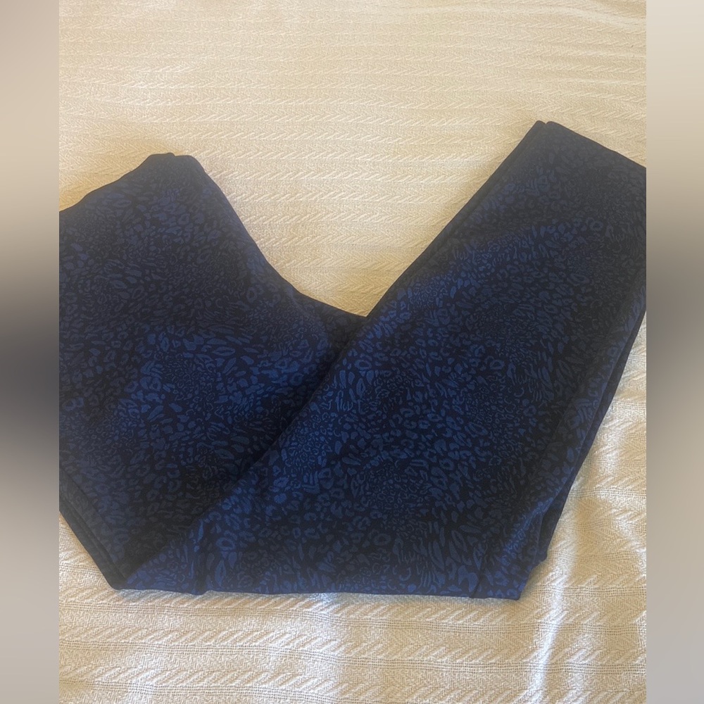 Alfani Women's Dark Blue Textured Trousers